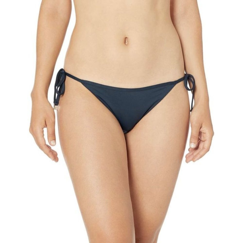 NWOT Seafolly Petal Edge Brazilian Size Tie Bikini Bottom in Navy Sz. 4 - Picture 2 of 5